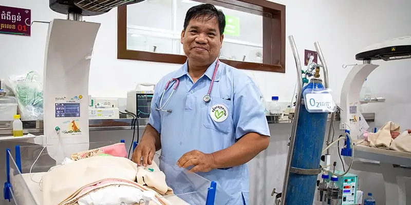 Mr Chea Phal, head nurse at the AHC NICU